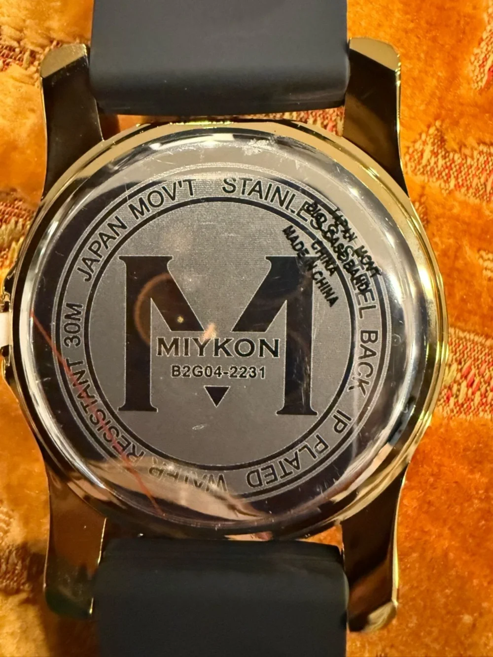 Miykon Men's Gold Stainless Steel Sports Watch - Water-Resistant, Blue Dial